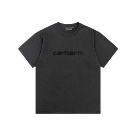 Тёмно-серая футболка Carhartt с логотипом на груди