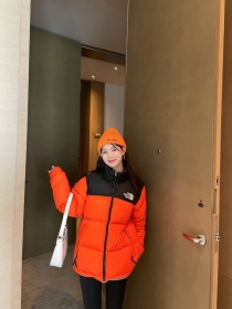 Свободного кроя The North Face куртка в оранжевом цвете