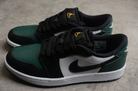 Низкая классическая модель зелёных кроссовок Nike Air Jordan 1 Low
