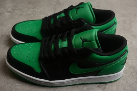 Чёрно-зелёного цвета кроссовки вне времени Nike Air Jordan 1 Low