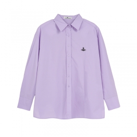 Универсальная с вышитым лого от Vivienne Westwood фиолетовая рубашка