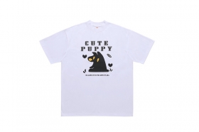 Белая футболка с фирменным рисунком "CUTE PUPPY" на груди