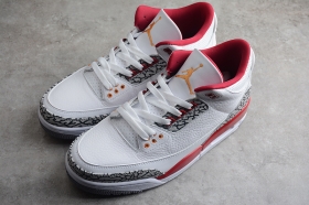 Кожаные кроссовки Nike Air Jordan 3 Retro красно-белого цвета