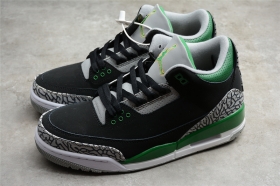 Кроссовки Nike Air Jordan 3 Retro в серо-зелёно-чёрной расцветке