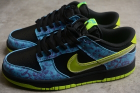 Кеды Nike SB Dunk Low RETRO в неоново-зелёном, чёрном и синем цветах