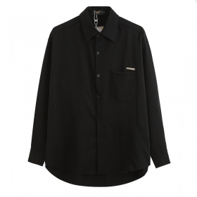 Модная рубашка YUXING черного цвета с длинным рукавом