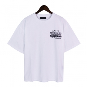 Хлопковая AMIRI белая футболка с принтом и логотипом бренда