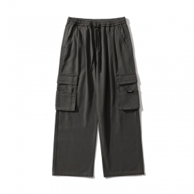 Стильные тёмно-серые от TXC Pants прямые штаны с завязками