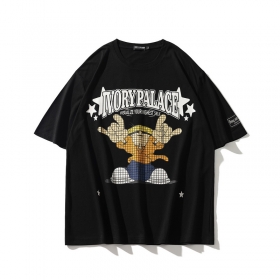 Чёрная футболка TCL Ivory palace с принтом в стиле хип-хоп спереди