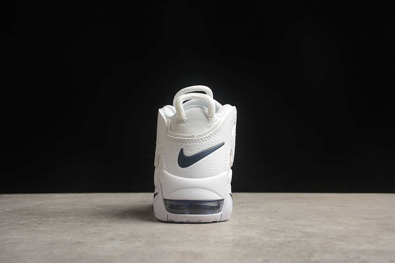 Белые кожаные Nike Air More Uptempo 96 кроссовки с задним шнурком