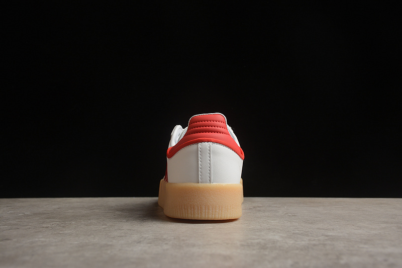 Классические Adidas Samba Vegan белые кроссовки с красными полоскам