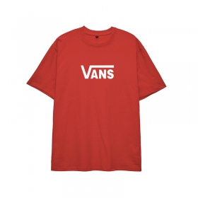 Красная базовая футболка Vans на груди белый голо Vans 