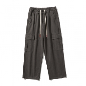 Широкие брюки-карго тёмно-серого цвета TXC Pants с карманами