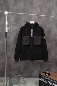 Куртка шерпа Stone Island эксклюзивная модель черного цвета