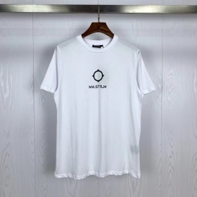 С логотипом бренда MA.STRUM футболка белого цвета из хлопка