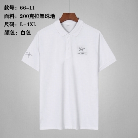 Мужская рубашка-поло белая с коротким рукавом и вышивкой Arcteryx