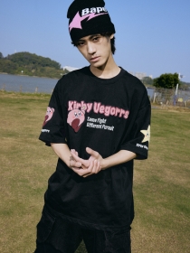 Удобная хлопковая футболка VEGORRS черного цвета с коротким рукавом
