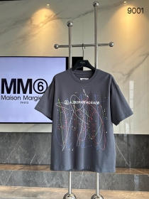 Maison Margiela темно-серого цвета модная футболка с округлым вырезом