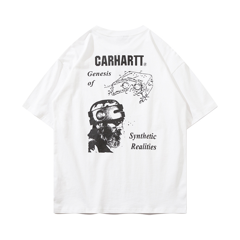 Белая футболка Carhartt с большим черным принтом на спине