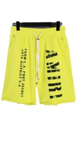Жёлтые хлопковые шорты AMIRI на резинке со шнурком