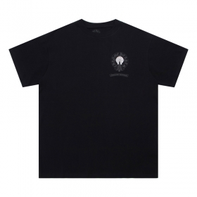 Повседневная Chrome Hearts чёрная футболка с фирменным принтом
