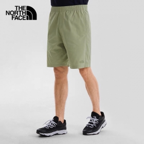 Спортивные хаки шорты на резинке с вышитым логотипом The North Face