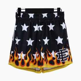 Шорты бренда Eric Emanuel черные со звездно-огненным рисунком