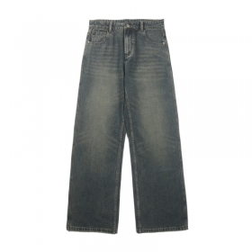Серо-синие элегантные джинсы BYD JEANS с бежевым оттенком