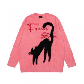 Женский удлинённый пуловер Punch Line с принтом розового-цвета