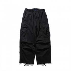 Плиссированные чёрные мужские PMGO брюки-карго на резинке