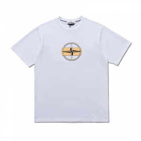 Базовая белая футболка с вышитым логотипом Stone Island