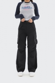Модная удобная модель штанов OREETA карго черного цвета