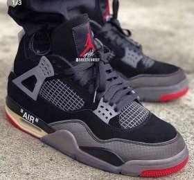 Черные с серыми вставками кроссовки Air Jordan 4