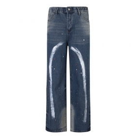 Свободные синие от Ken Vibe джинсы выполнены на резинке вокруг талии
