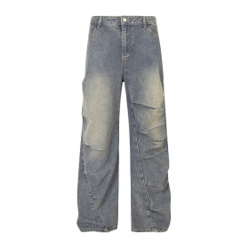 Мешковатые синие джинсы Ken Vibe с эффектом потертости и мятой ткани