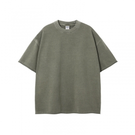 Грязно-зелёная плотная футболка ARTIEMASTER с двухслойной окантовкой