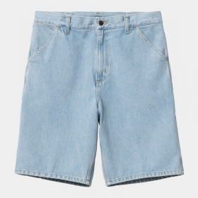 Стильные прямого кроя свободные джинсовые шорты Carhartt голубые