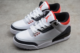 Белые кроссовки из кожи Nike Air Jordan 3 Retro c принтом кожи слона