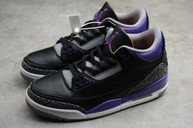 Мужские кроссовки Nike Air Jordan 3 Retro чёрно-фиолетового цвета