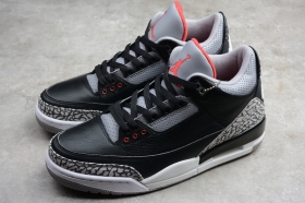 Мужская модель кроссовок Nike Air Jordan 3 Retro чёрно-серого цвета