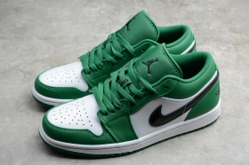 Кеды Nike Air Jordan 1 Low бело-зелёного цвета с нашивкой "23" 