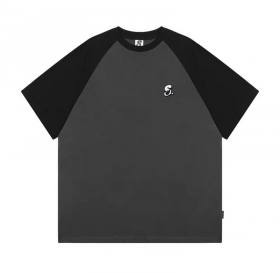Темно-серая оверсайз футболка SSB Wear с черными коротким рукавом