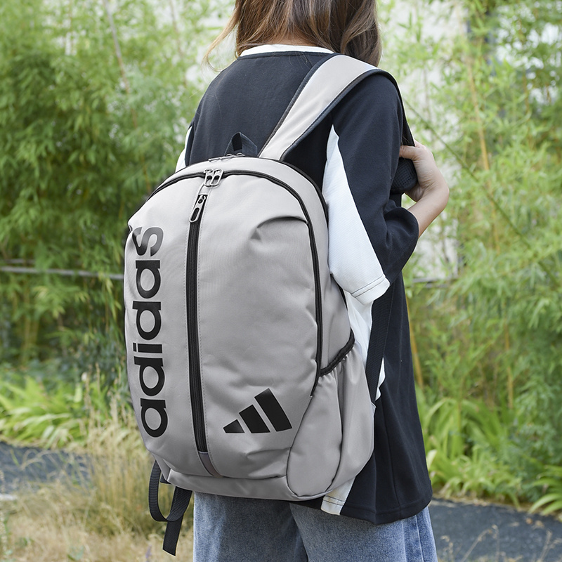 Серый ADIDAS рюкзак с вертикальной молнией и логотипом