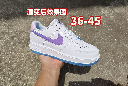 Белые кроссовки Air Force с фиолетовым лого Nike Swoosh