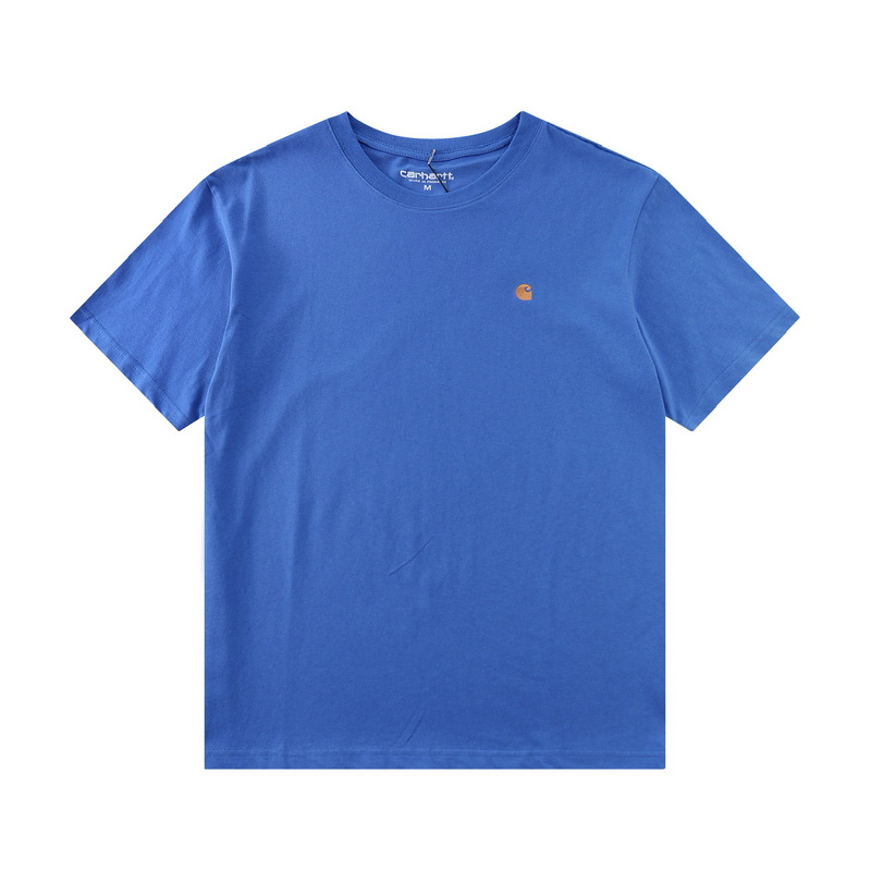 Голубая Carhartt футболка свободного кроя со спущенным плечом