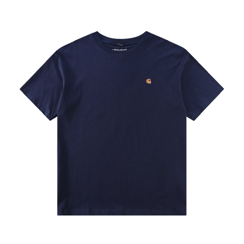 Базовая удлинённая тёмно-синяя футболка с лого Carhartt 