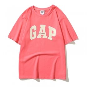 Стильная унисекс футболка GAP розовая с широкой проймой