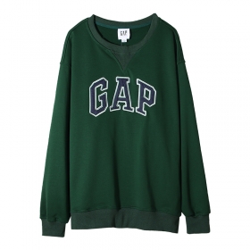 Удлинённый стильный свитшот GAP зелёного-цвета с широкий вырезом