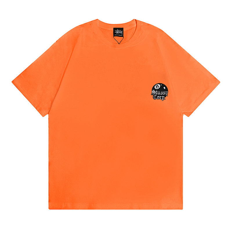 Оранжевая футболка Stussy с принтом "STUSSY CORP."