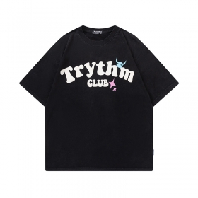 Базовая черная футболка с черепами на спине Rhythm Club